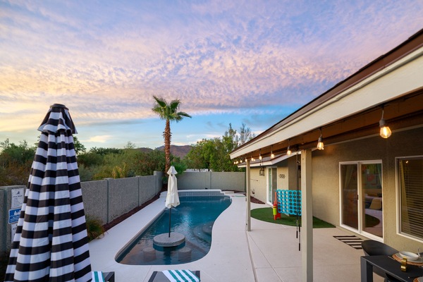 Piscine extérieure, piscine chauffée