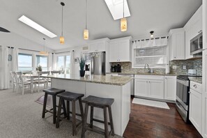 Fridge, microwave, oven, stovetop - 5786- After All, | Oceanfront | South Nags Head | Sleeps 8 (Nags Head)
