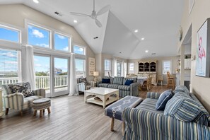 TV, fireplace - 7219- C-Waves, Perfect Hatteras Island Vacation! (Salvo)