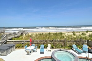 Outdoor spa tub - 1211 - Stork II, Oceanfront Vacation Fun w/Pool, Kiddie Pool, Hot Tub, Pool Table... (Corolla)