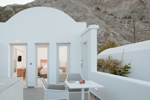 Superior Suite with Sea View and Outdoor Hot Tub | Terrace/patio - Mon Signor Hotel Adults Only (Santorini)