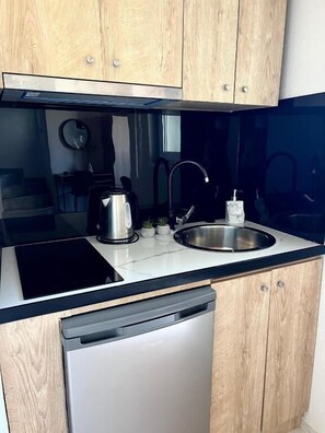 Laptop workspace, blackout drapes, soundproofing, iron/ironing board