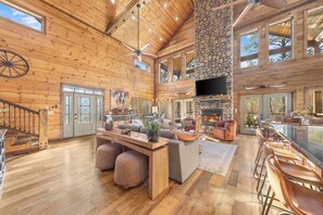 Smart TV, fireplace, video games, books