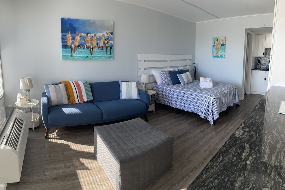 Family friendly studio with sound, beach, and pool access