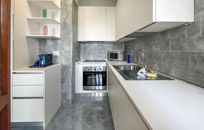 Kühlschrank, Mikrowelle, Herdplatte, Geschirrspüler