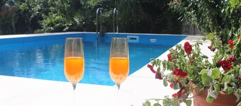 Charming two bedroom chalet with the pool and vineyard