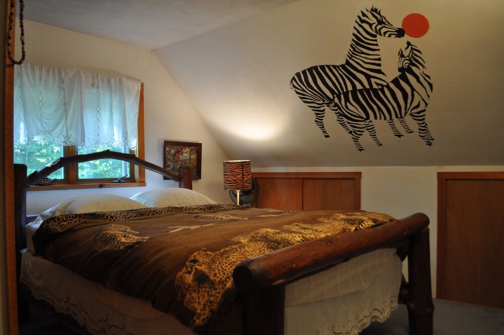 Russian and South African room in cabin surrounded by state forest