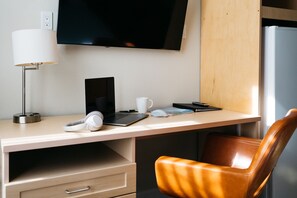 Studio | 1 bedroom, desk, laptop workspace, blackout curtains