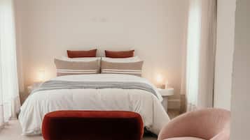 Premium bedding, pillow-top beds, free minibar items, blackout curtains