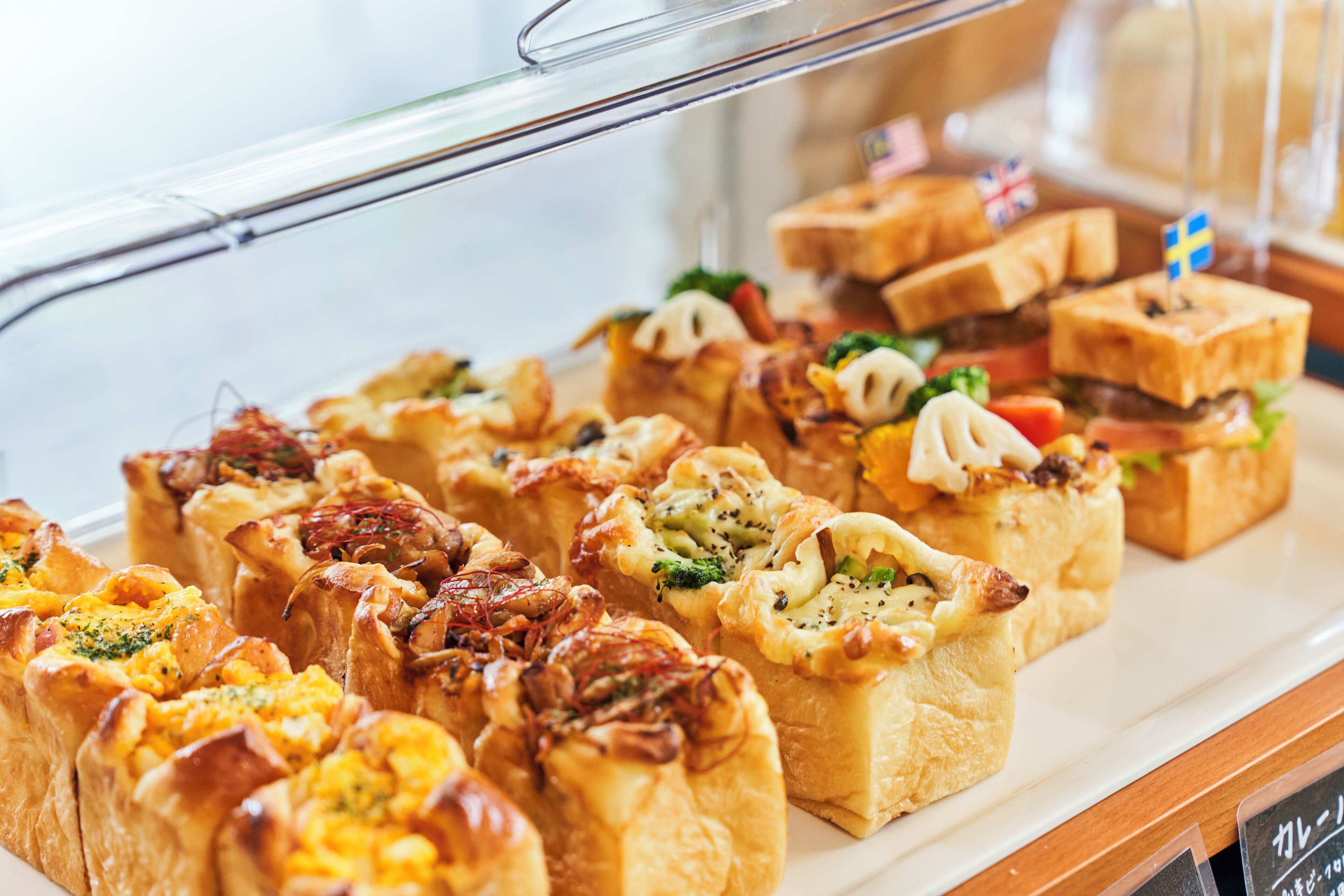 A variety of baked goods displayed on a white plate.
