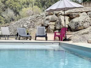 Piscine extérieure, piscine chauffée
