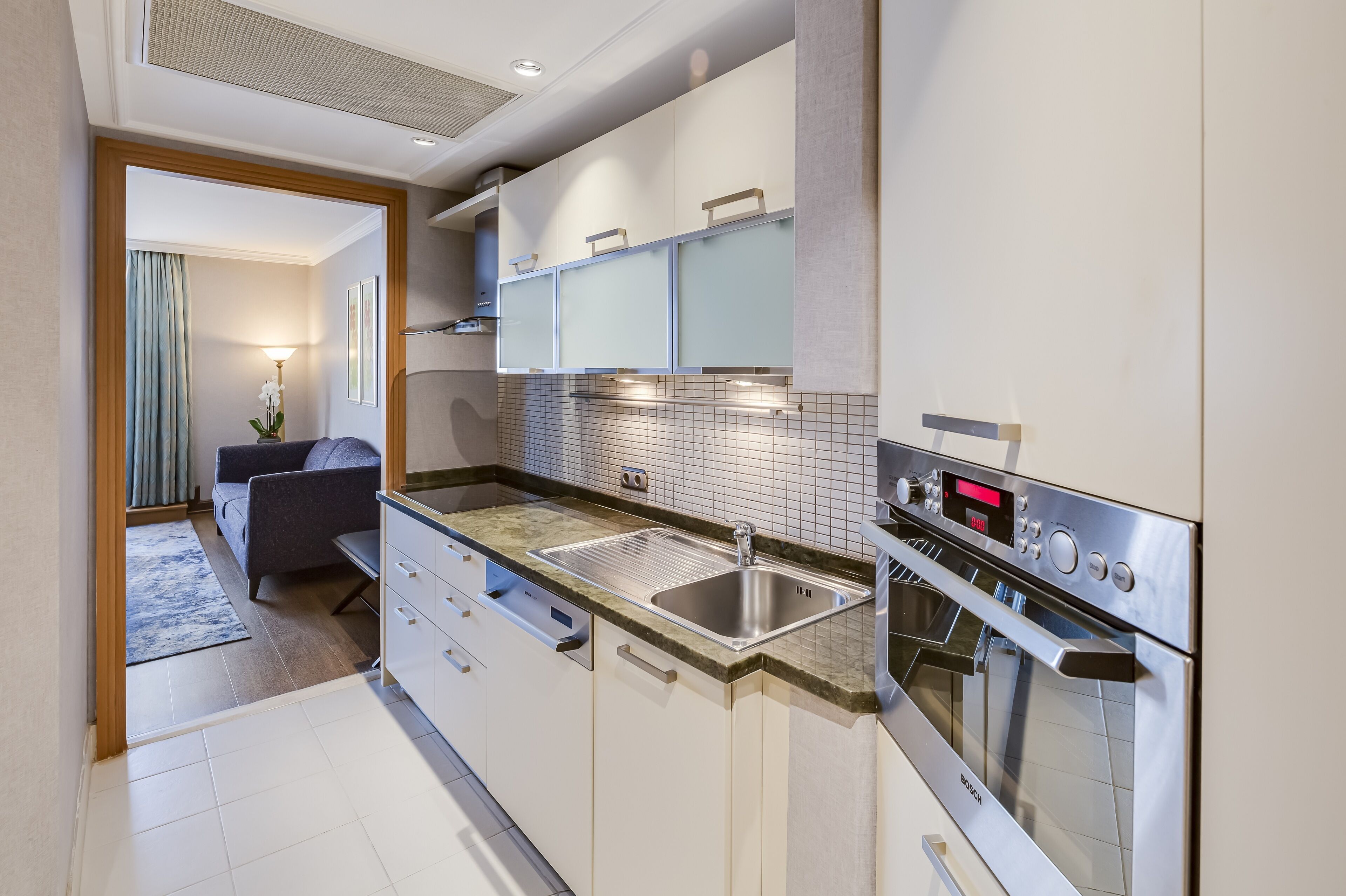 executive suite, 1 king bed with sofa bed, kitchen, city view | private kitchen | coffee/tea maker, electric kettle