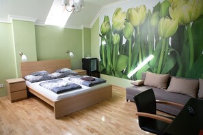 Minibar, blackout curtains, iron/ironing board, free WiFi