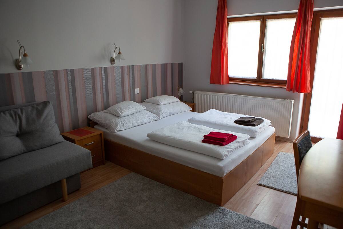 Minibar, blackout curtains, iron/ironing board, free WiFi
