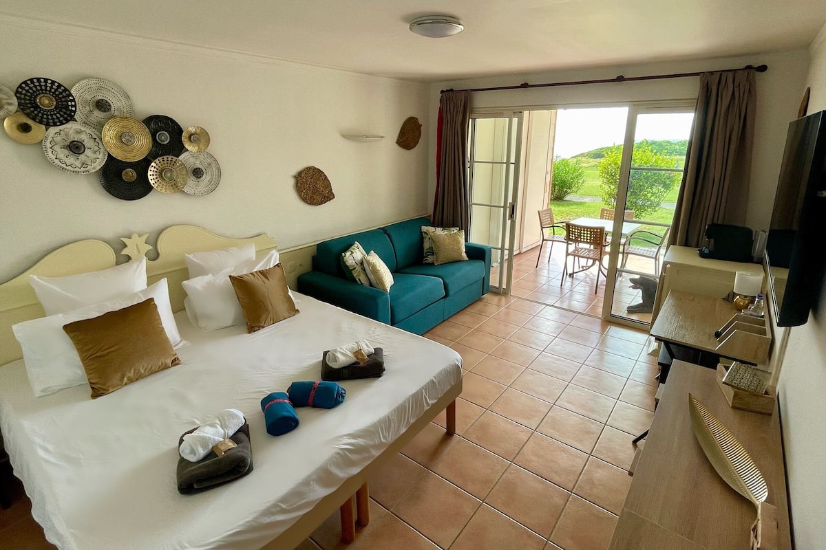 Panoramic-Studio, 1 Queen-Bett und Schlafsofa, Meerblick, Meerseite (Carambole 1607 RDC Vue mer)