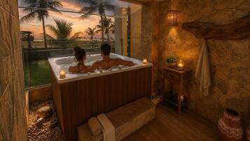 Hot tub, steam room, massages