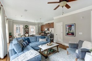 TV, fireplace, offices