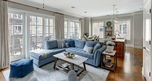 TV, fireplace, offices
