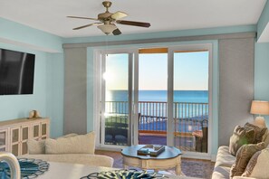 TV - Beach Chairs & Gulf Views | Pool • Hot Tub • Gym (Panama City Beach)