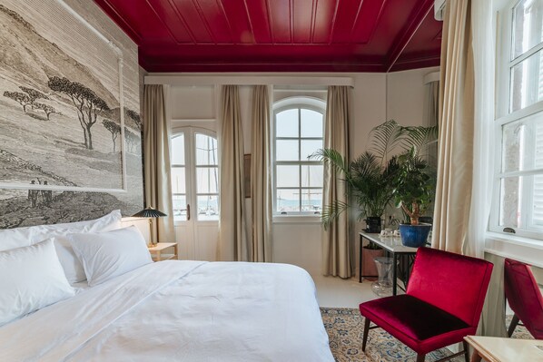 Phòng đôi Deluxe, quang cảnh biển, đối diện biển | Bộ trải giường bằng vải cotton Ai Cập, bộ đồ giường cao cấp