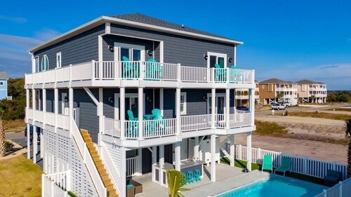 OIB EAST-END~Steps to Beach! Ocean & Intercoastal Views! Upscale Home~12/14ppl