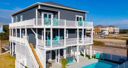 OIB EAST-END~Steps to Beach! Ocean & Intercoastal Views! Upscale Home~12/14ppl