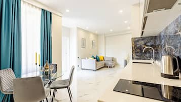 Business Apartment | 1 bedroom, premium bedding, individually decorated, blackout drapes