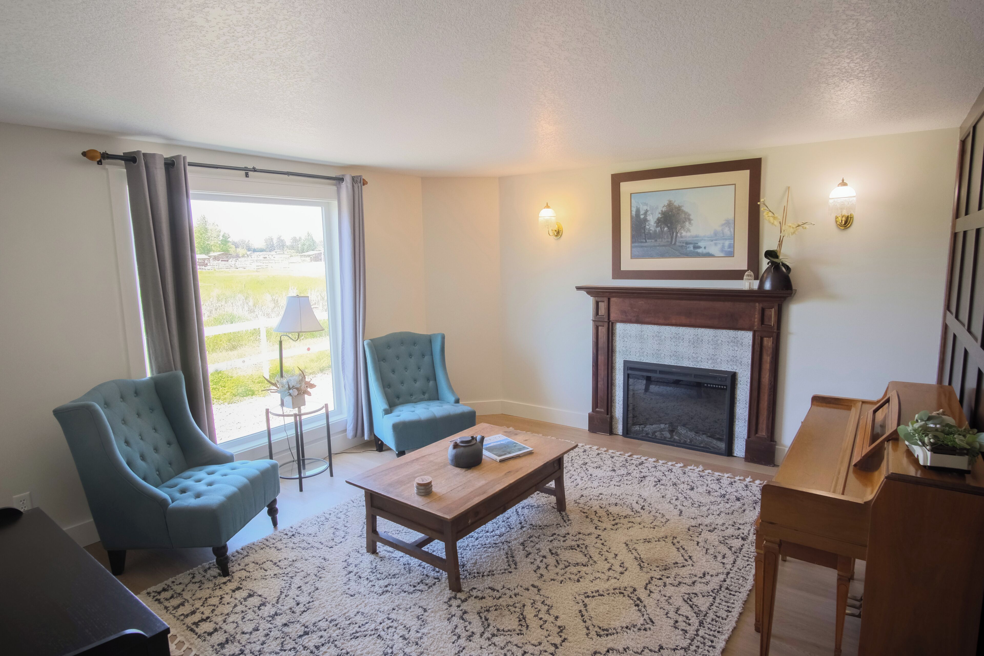 Älytelevisio, takka, kirjoja