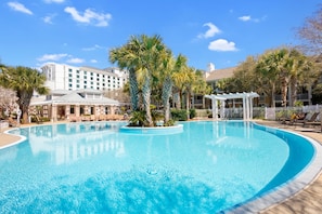 Outdoor pool, a heated pool - Pilot House Sandestin, @ Village of Baytowne Wharf-Monthly Rentals (Miramar Beach)