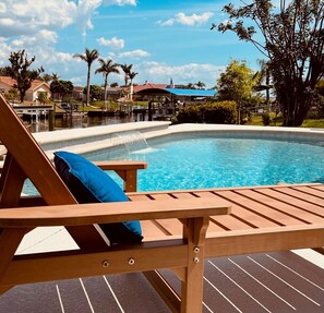 Piscine extérieure, piscine chauffée