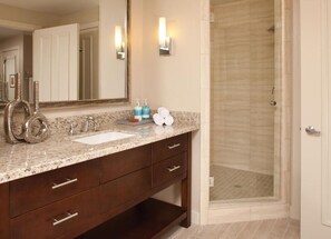 Bathtub, hair dryer, towels, soap