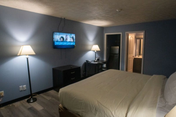 Pillowtop beds, desk, laptop workspace, free WiFi