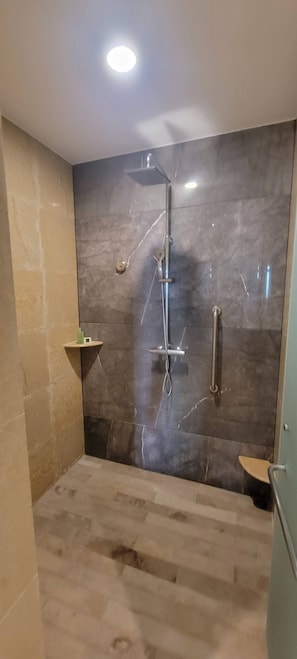 Shower, jetted tub