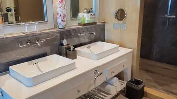 Shower, jetted tub