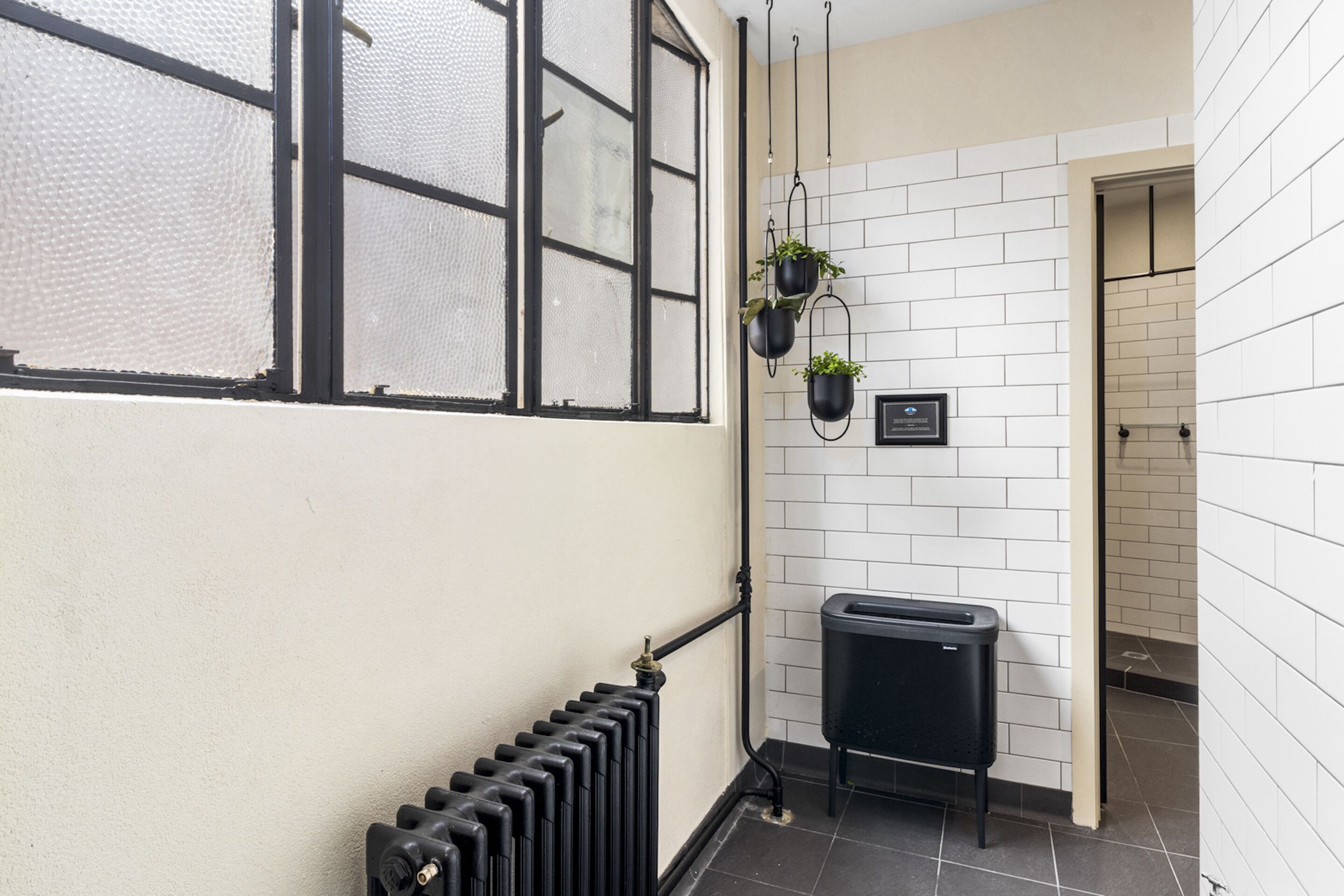 shower, slippers, towels