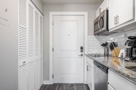Full-size fridge, microwave, stovetop, dishwasher. The Argyle on Mass Ave
