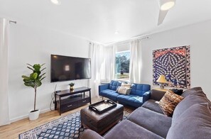 Smart TV, foosball, books