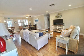 Televisión, reproductor de DVD, estéreo y oficina 