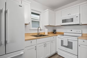 Fridge, microwave, coffee/tea maker