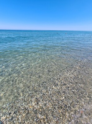 Plage, chaises longues