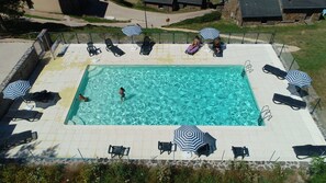 Outdoor pool - Cévenol gîte for 6/8 people with swimming pool at Barre des Cévennes in Lozère (Barre-des-Cevennes)