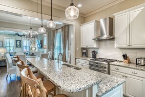 Fridge, microwave, oven, stovetop - Watercolor Coastal Luxury, 4 Bedroom, Pet-Friendly, 6 Seater Golf Cart, Steps from Dragonfly Pool! (Santa Rosa Beach)