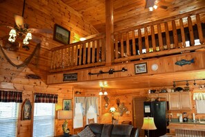 Smart TV, fireplace, foosball