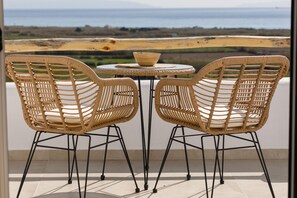Deluxe Double Room, Ocean View | Terrace/patio - Naxos Earth Suites (Naxos)