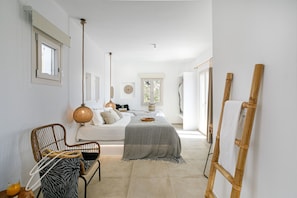 Junior Triple Room, Ocean View | Premium bedding, down comforters, memory foam beds, in-room safe - Naxos Earth Suites (Naxos)