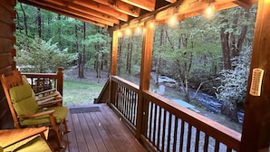 Terrace/patio - Secluded Creekside Cabin • Fire Pit • Trout Fishing • Pet Friendly (Murphy)