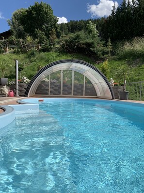 Outdoor pool, a heated pool