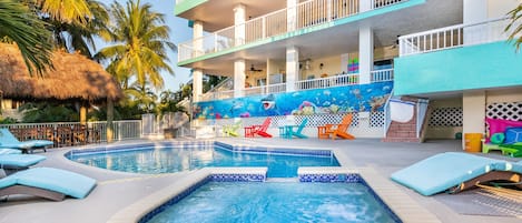 Outdoor pool, a heated pool