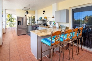 Fridge, microwave, oven, stovetop - Beach House, Waterfront, Sombrero Beach, Florida Keys Rental, Private Pool, Dock (Marathon)