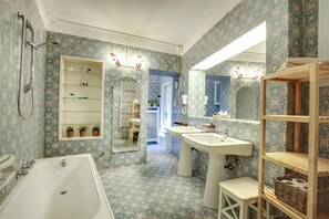 Eco-friendly toiletries, hair dryer, towels